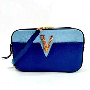 Versace Virtus Blue & Lt Blue  Women's Crossbody Bag. Poshmark Auth. Included